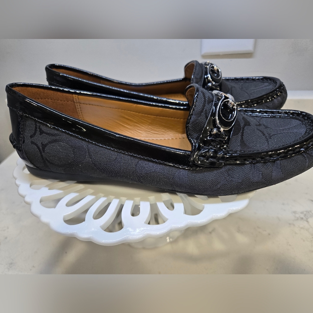 Coach "Fortunata" Black Loafers With Patent Leather Detail.  New With Tags. - Picture 10 of 10